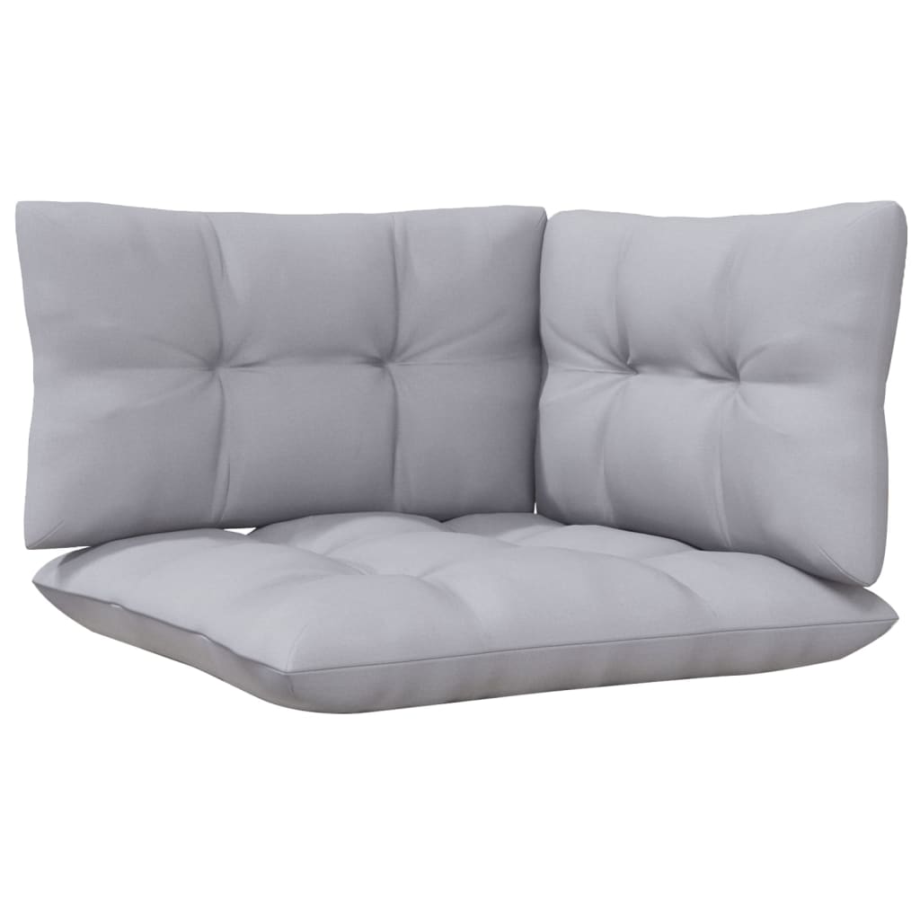 13-tlg. Garten-Lounge-Set mit Grauen Kissen Kiefernholz