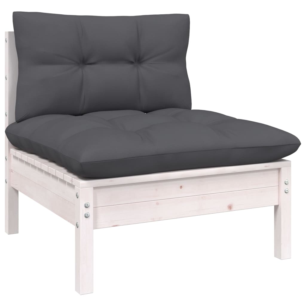 8-tlg. Garten-Lounge-Set mit Kissen Kiefer Massivholz