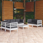 8-tlg. Garten-Lounge-Set mit Kissen Kiefer Massivholz