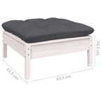 11-tlg. Garten-Lounge-Set mit Kissen Weiß Kiefer Massivholz