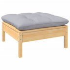 14-tlg. Garten-Lounge-Set mit Grauen Kissen Kiefer Massivholz