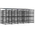 Outdoor-Hundezwinger mit Dach Stahl 9,22 m²