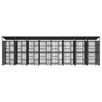 Outdoor-Hundezwinger mit Dach Stahl 14,75 m²