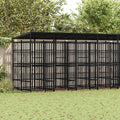 Outdoor-Hundezwinger mit Dach Stahl 14,75 m²