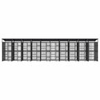 Outdoor-Hundezwinger mit Dach Stahl 18,43 m²