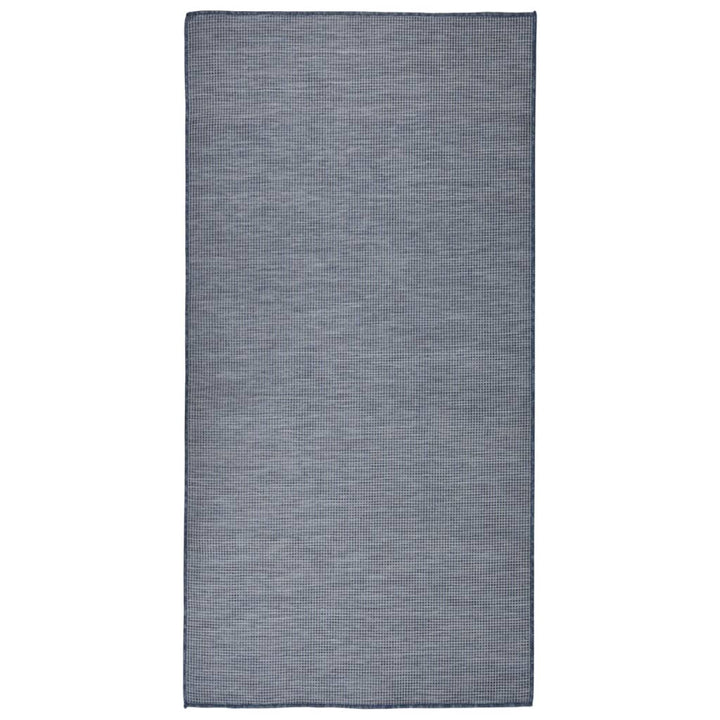 Outdoor-Teppich Flachgewebe 100x200 cm Blau