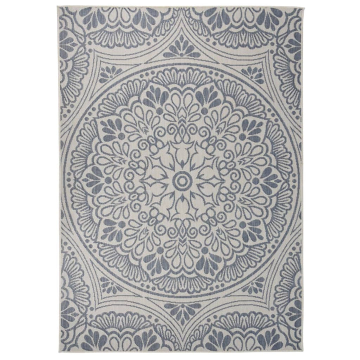 Outdoor-Teppich Flachgewebe 140x200 cm Blaues Muster