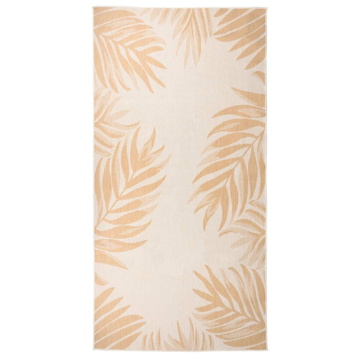 Outdoor-Teppich Flachgewebe 100x200 cm Blattmuster