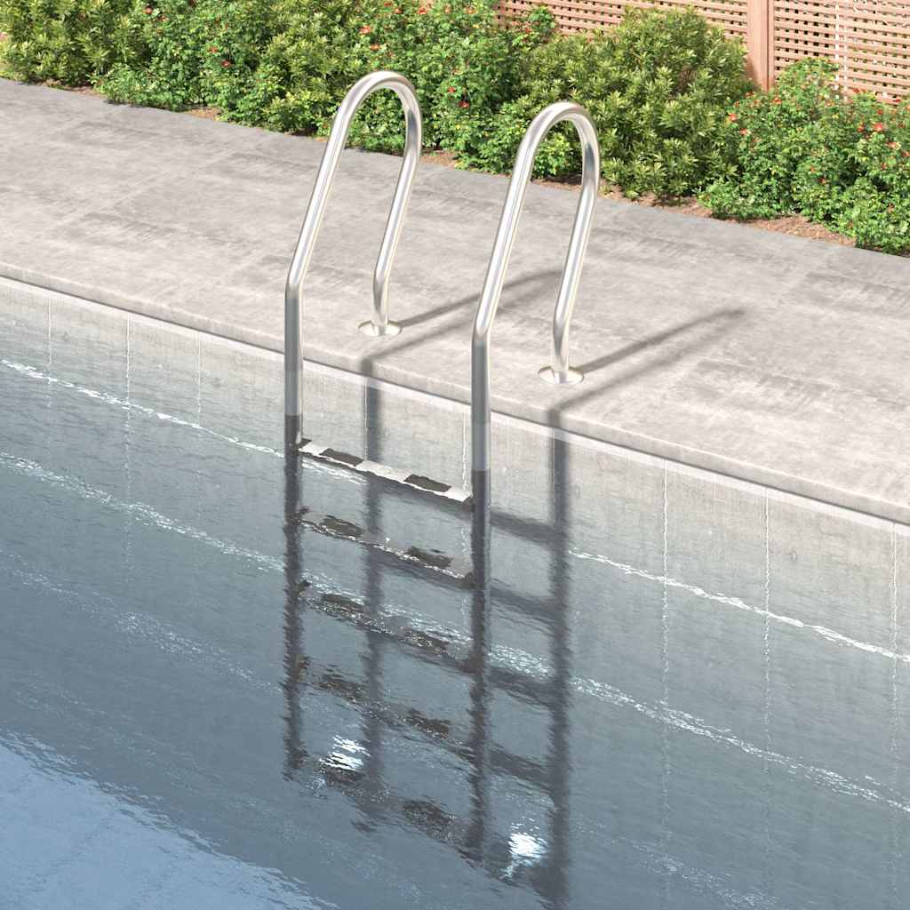 vidaXL Pool-Leiter 54x38x211 cm Edelstahl 304