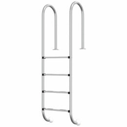 vidaXL Pool-Leiter 54x38x184,5 cm Edelstahl 304