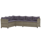 3-tlg. Garten-Lounge-Set mit Kissen Poly Rattan Grau