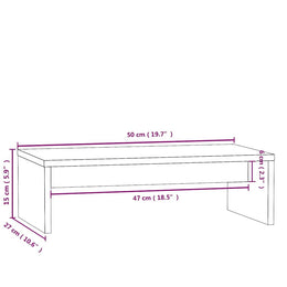 Monitorständer Weiß 50x27x15 cm Massivholz
