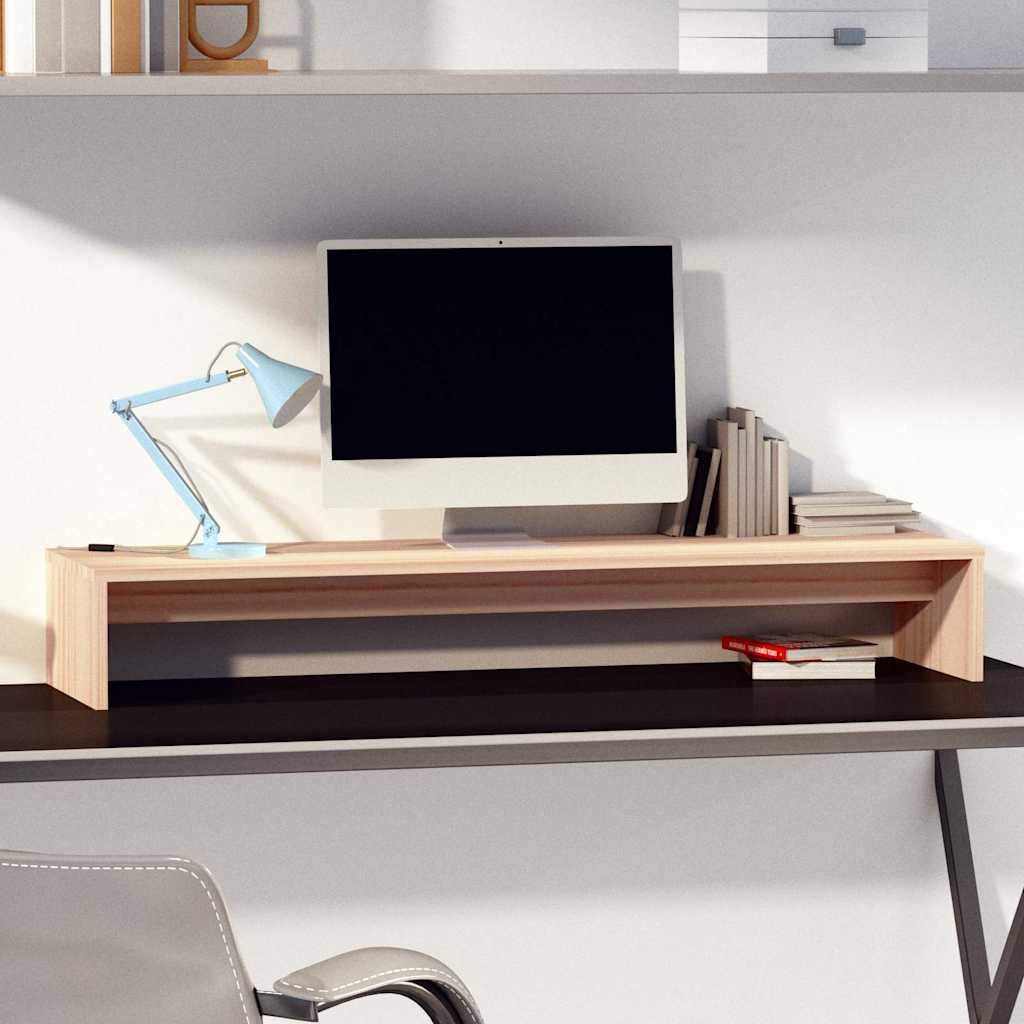 Monitorerhöhung 100 × 27 × 15 cm aus unbehandeltem massivem Kiefernholz (Art.-Nr. 813929)