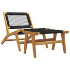 Gartenstuhl mit Fußstütze Massivholz Teak und Polyester