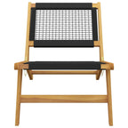 Gartenstuhl mit Fußstütze Massivholz Teak und Polyester