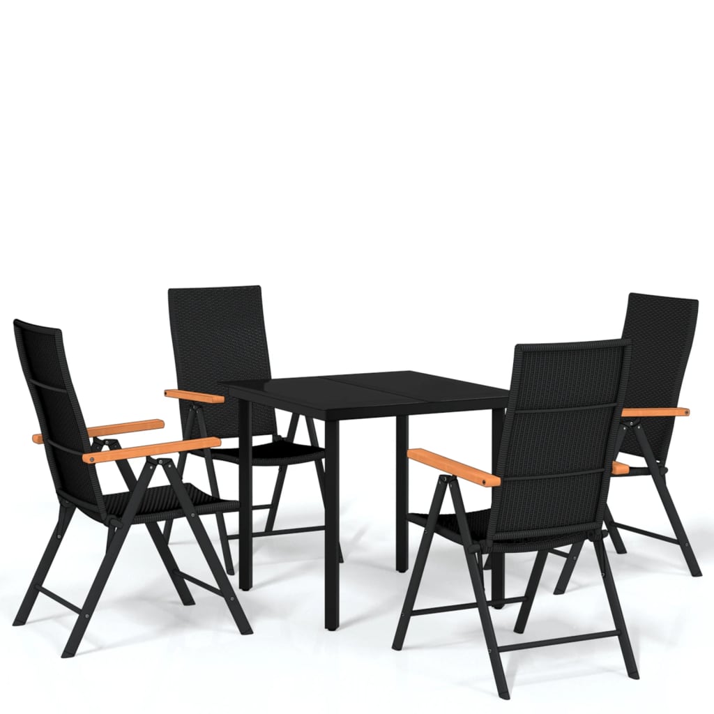 5-tlg. Garten-Essgruppe Schwarz
