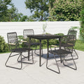 5-tlg. Garten-Essgruppe Schwarz PVC Rattan