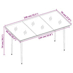 5-tlg. Garten-Essgruppe Schwarz PVC Rattan
