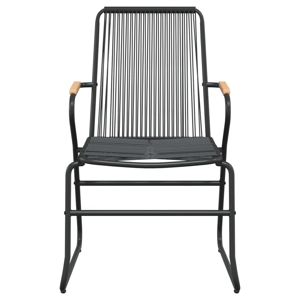 7-tlg. Garten-Essgruppe Schwarz PVC-Rattan