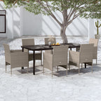 7-tlg. Garten-Essgruppe mit Kissen Beige und Schwarz