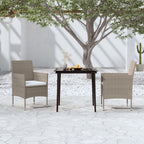 3-tlg. Garten-Essgruppe mit Kissen Beige und Schwarz