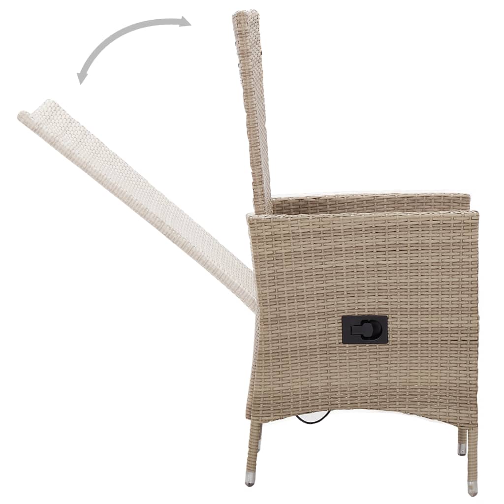 3-tlg. Garten-Essgruppe mit Kissen Beige
