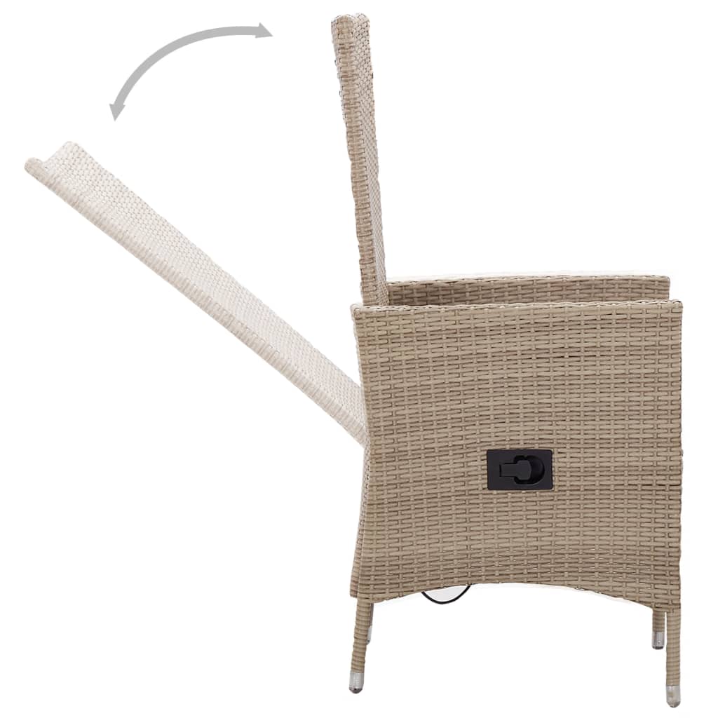 7-tlg. Garten-Essgruppe mit Kissen Beige
