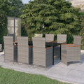 9-tlg. Garten-Essgruppe mit Auflagen Grau