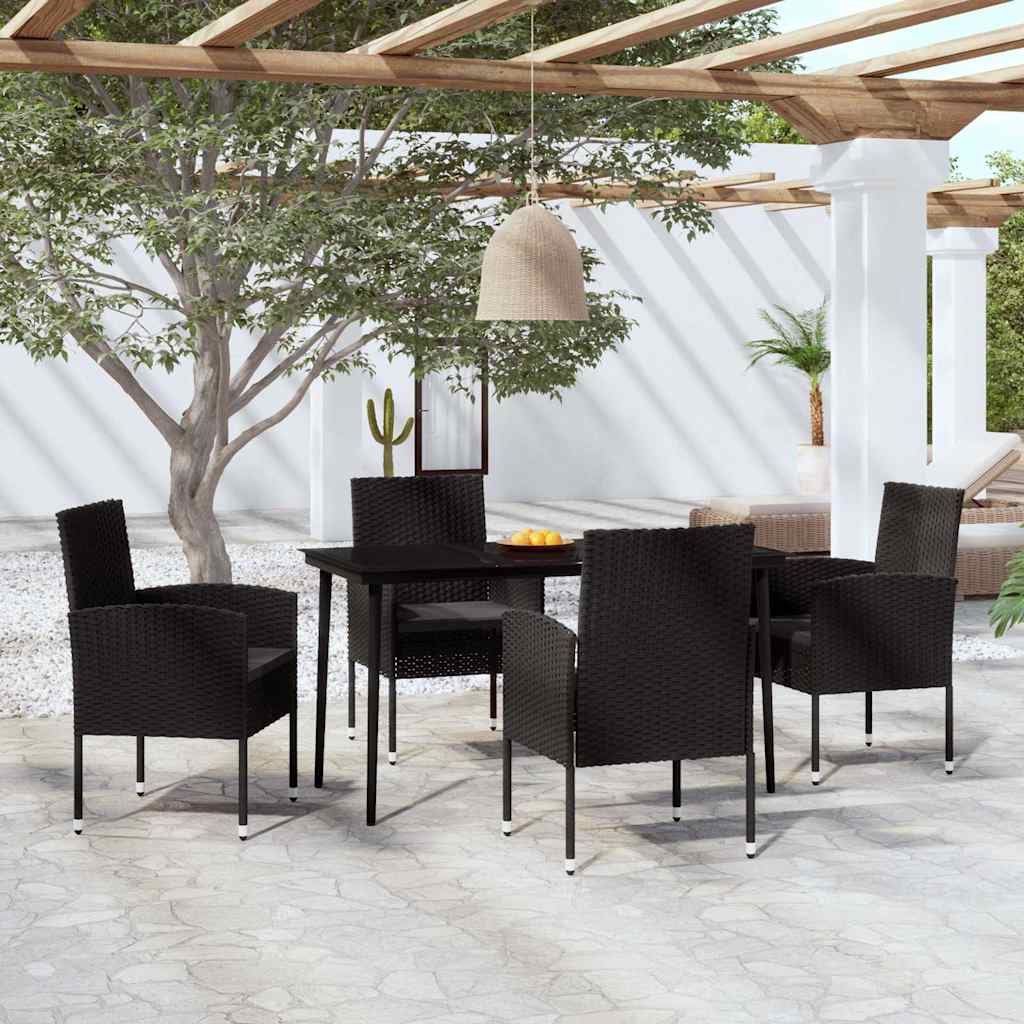 5-tlg. Garten-Essgruppe Schwarz