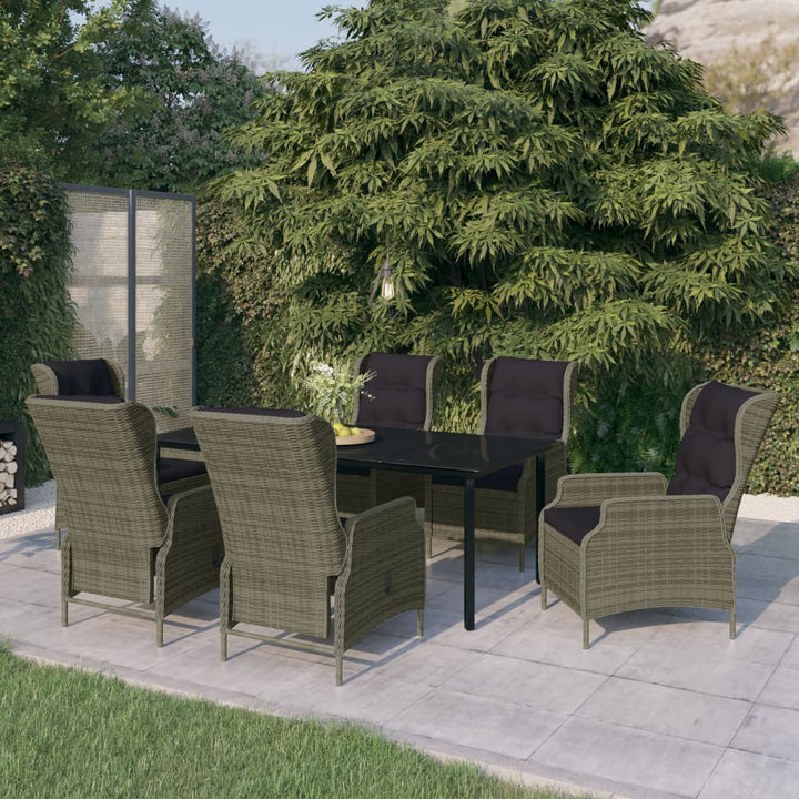 7-tlg. Garten-Essgruppe Braun