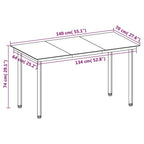 5-tlg. Garten-Essgruppe mit Auflagen Poly Rattan und Glas
