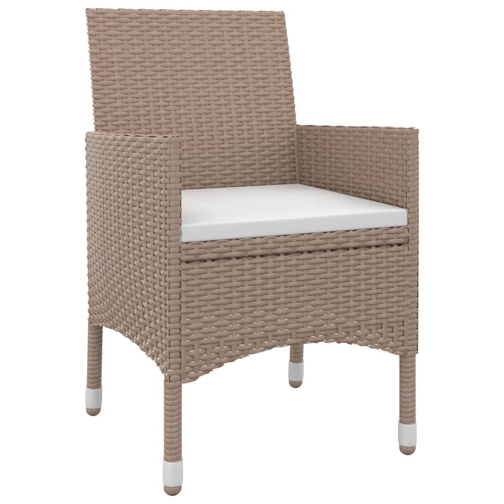5-tlg. Garten-Essgruppe mit Auflagen Poly Rattan und Glas