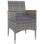 3-tlg. Garten-Essgruppe mit Auflagen Poly Rattan und Glas