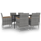 7-tlg. Garten-Essgruppe mit Auflagen Poly Rattan und Glas