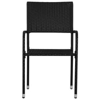 Garten-Essstühle 2 Stk. Stapelbar Schwarz Polyrattan