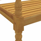 Batavia-Bank mit Grauem Kissen 150 cm Massivholz Teak