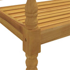 Batavia-Bank mit Schwarzem Kissen 150 cm Massivholz Teak