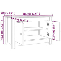 Schuhschrank Weiß 70x38x45,5 cm Massivholz Kiefer