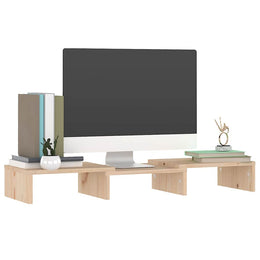 Monitorerhöhung 60 × 24 × 10,5 cm aus unbehandeltem massivem Kiefernholz