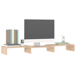 Monitorerhöhung 80 × 24 × 10,5 cm aus unbehandeltem massivem Kiefernholz