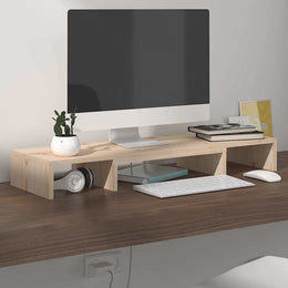 Monitorerhöhung 80 × 24 × 10,5 cm aus unbehandeltem massivem Kiefernholz