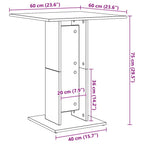 Bistrotisch Grau Sonoma 60x60x75 cm Holzwerkstoff