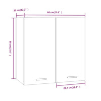 Hängeschrank Grau Sonoma 60x31x60 cm Holzwerkstoff