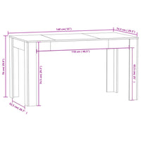 Esstisch Grau Sonoma 140x74,5x76 cm Holzwerkstoff