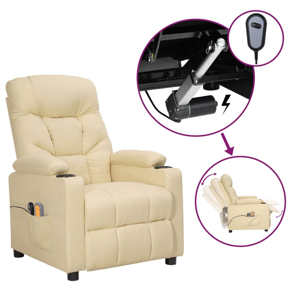 Massagesessel Elektrisch Creme Stoff