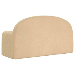 2-Sitzer Kindersofa mit Schlaffunktion Creme Weicher Plüsch