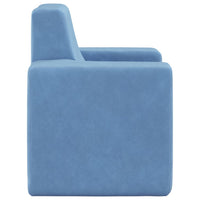 Kindersofa Blau Weich Plüsch