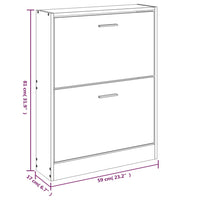 Schuhschrank Hochglanz-Weiß 59x17x81 cm Holzwerkstoff