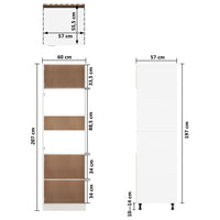 Kühlumbauschrank Braun Eichen-Optik 60x57x207 cm Holzwerkstoff