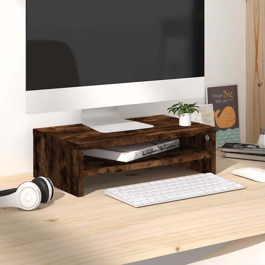 Monitorerhöhung 42 × 24 × 13 cm aus Holzwerkstoff - Räuchereiche